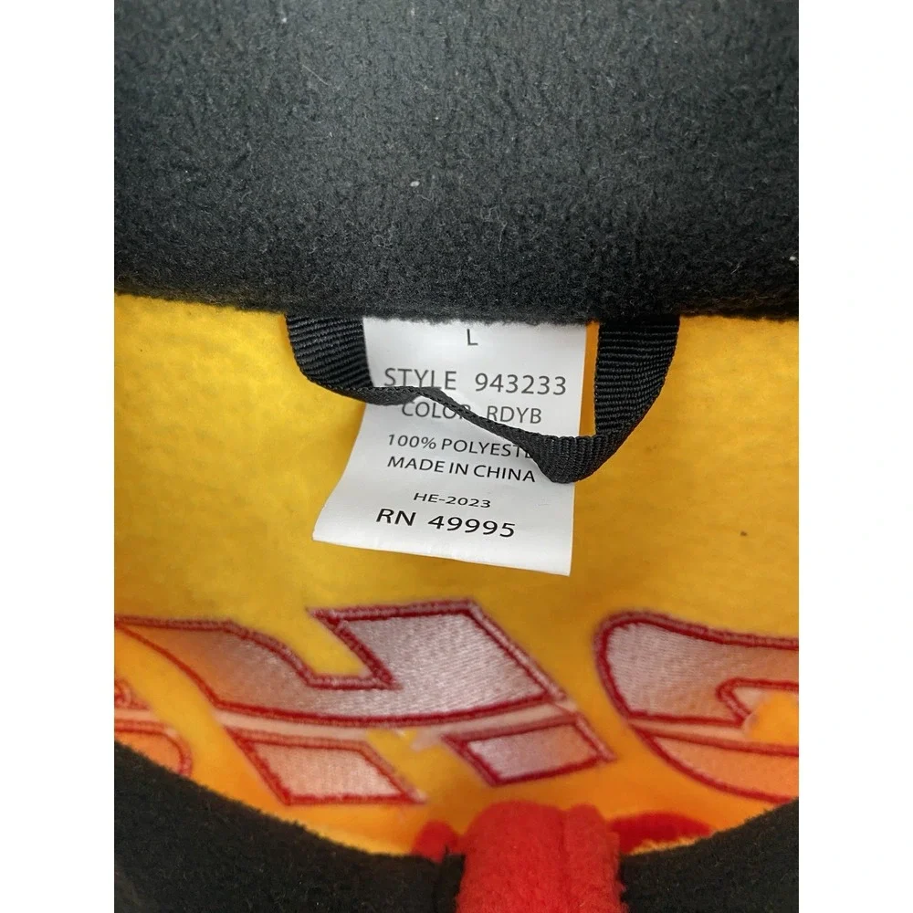 DHL Delivery Jacket Mens L Red Black Yellow Full Zip Fleece Long Sleeve‎ Racing